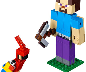 LEGO Minecraft BigFig Steve met Papegaai - 21148